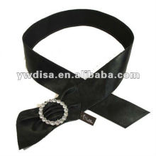 Women's PU Belt With Black PU, Clear Rhinestones, Alloy Accessories With Rhodium Plated
